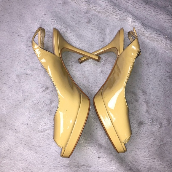Vince Camuto Nude Patent Slingback Heels - Picture 2 of 10
